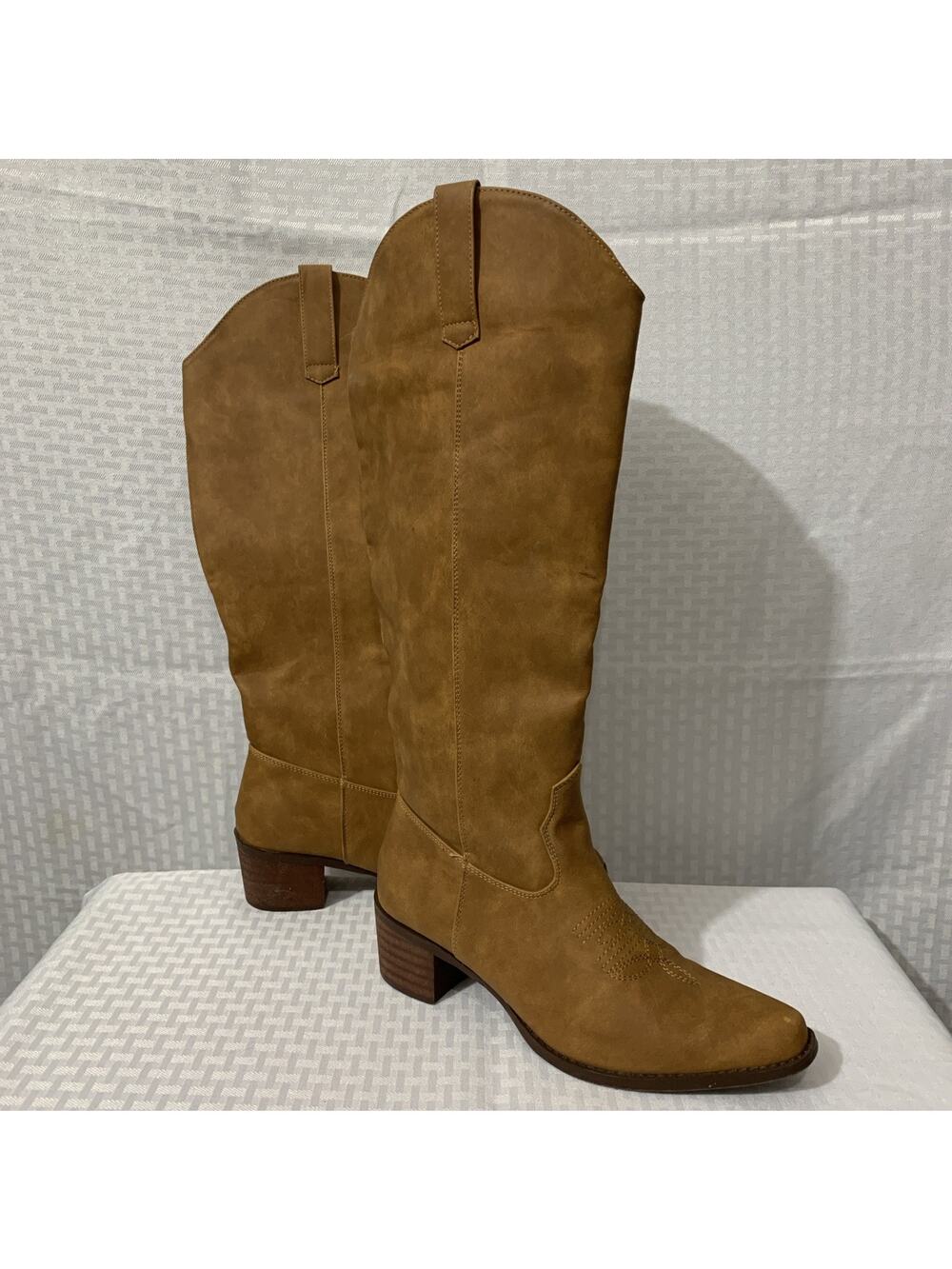 IUV Brown Leather Suede Cowboy Boots Womens 5